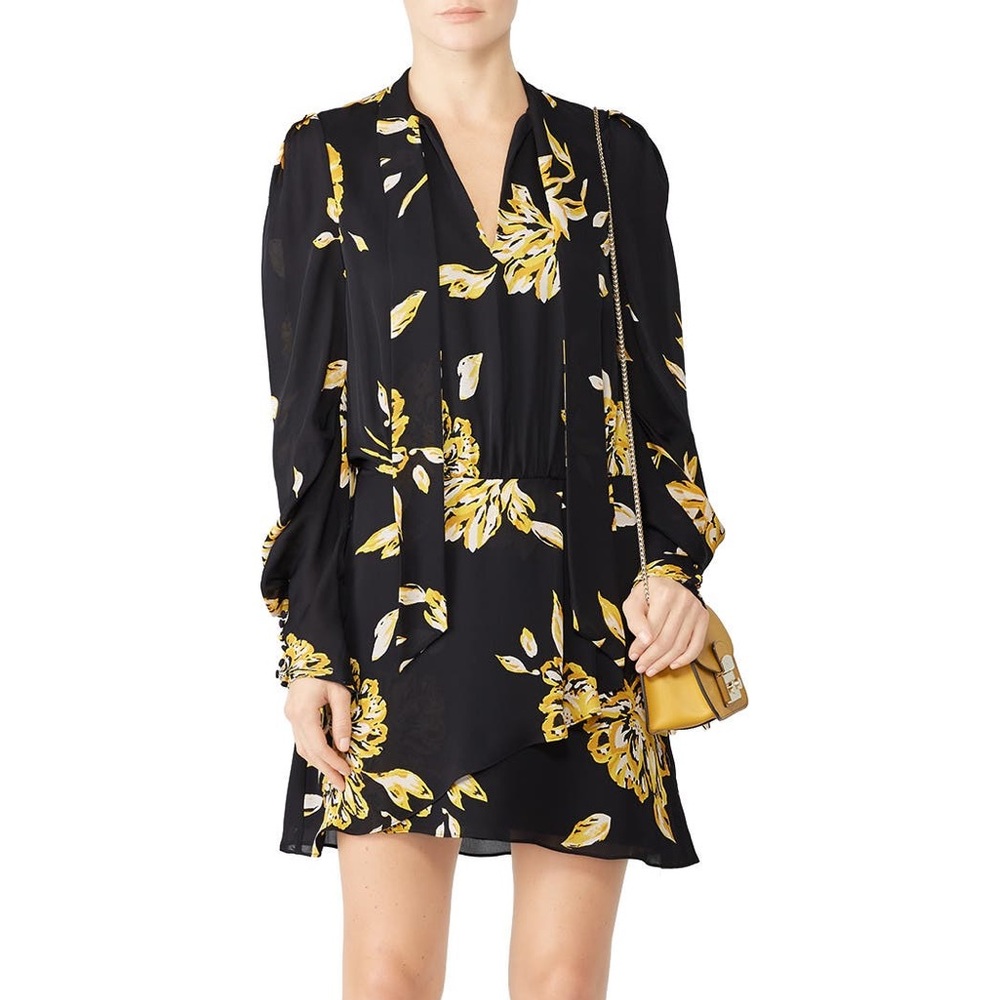 Joie Gyan Silk Long Sleeve Draped Dress